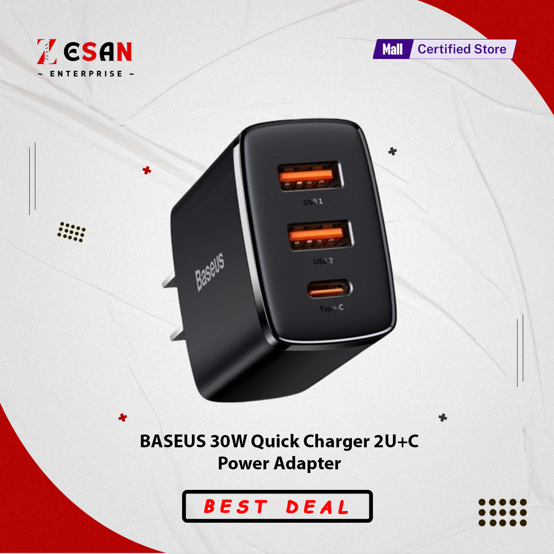 Picture of Baseus 30W USB C Quick Charger Support Type C PD Fast Charging Dual USB Port Portable Phone Charger For iphone Huawei  OPPO