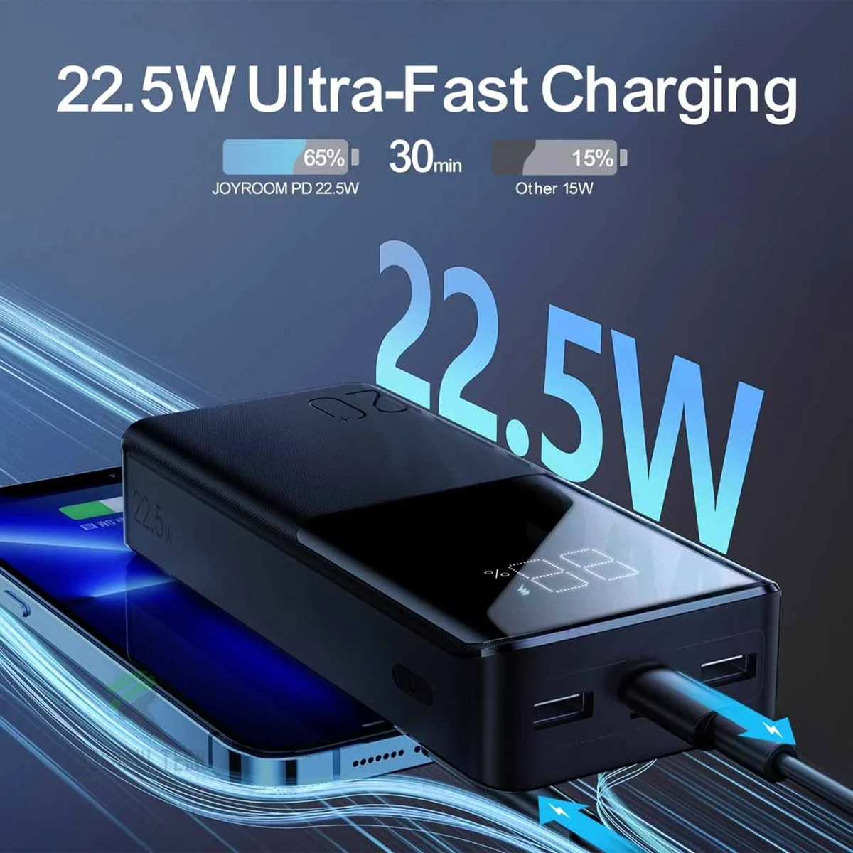 Picture of Joyroom JR-QP192 20000mAh Super Fast Charging 22.5W Power Bank-Black