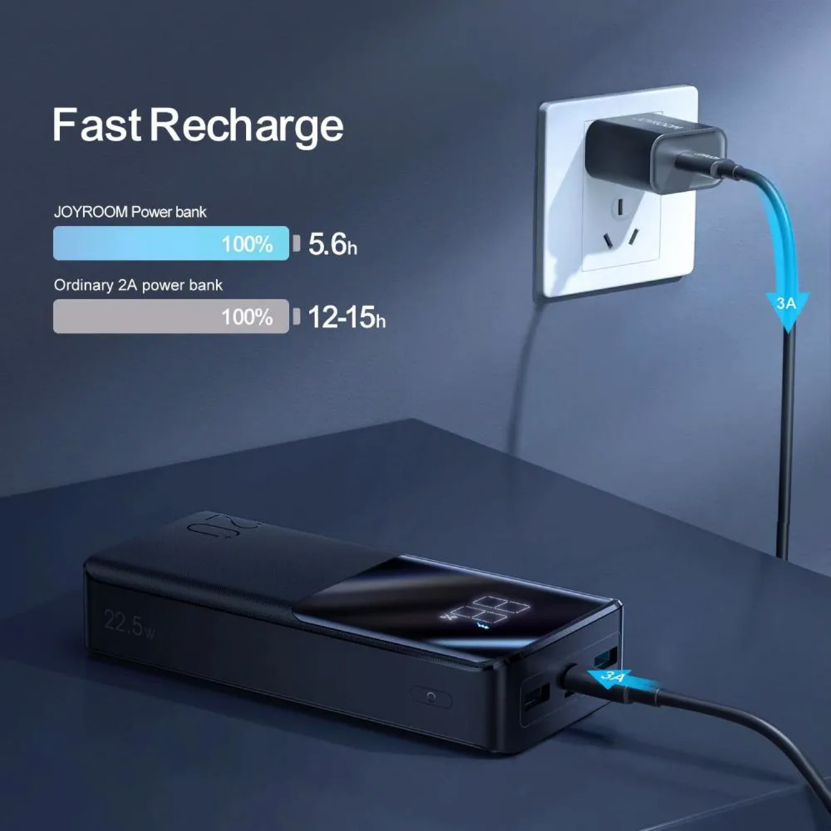 Picture of Joyroom JR-QP192 20000mAh Super Fast Charging 22.5W Power Bank-Black