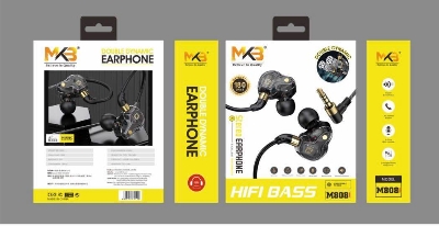 Picture of MKB M808 Dual Dynamic spekaer Hifi Bass Earphone