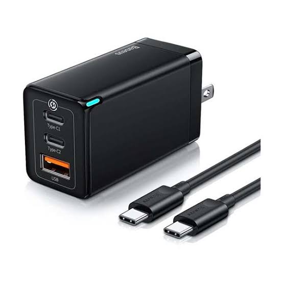 Picture of BASEUS GaN5 Pro Fast Charger 2C+U Three Ports 65W with Type C Cable