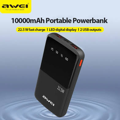 Picture of Awei P10K 10000mah 22.5W Fast Charging Digital Display Power Bank