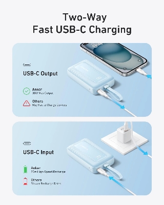 Picture of Anker Zolo 30W 10000mah Power Bank with build in USB C cable
