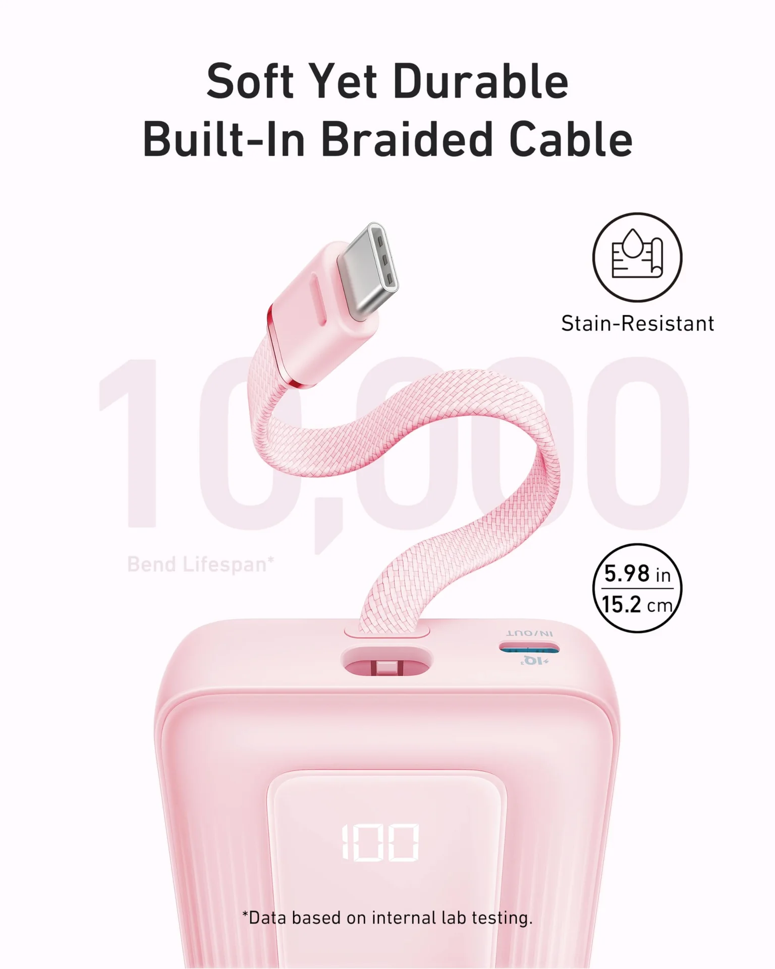 Picture of Anker Zolo 30W 10000mah Power Bank with build in USB C cable