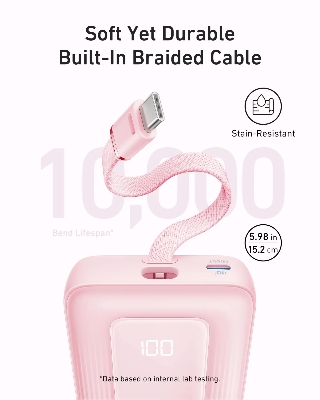 Picture of Anker Zolo 30W 10000mah Power Bank with build in USB C cable