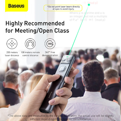 Baseus Orange Dot Wireless Presenter (Green Laser)(Charging) Grey AR Trading Official Storeonline shop bangladeshothoba.com