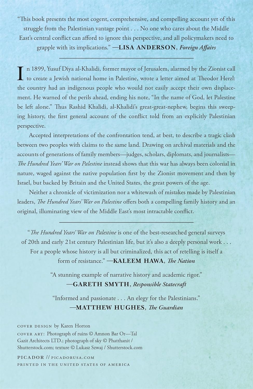 Picture of The Hundred Years' War on Palestine by Rashid Khalidi (Paperback)