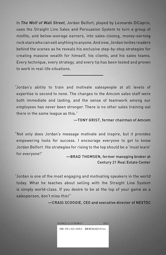 Picture of Way of the Wolf: Straight Line Selling: Master the Art of Persuasion, Influence, and Success by Jordan Belfort - Premium Quality- Paperbacak