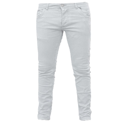 Picture of White denim pant for men new collection 2025 | Export quality jeans pant for men white | white colour denim pant for men | Big size white pant for men