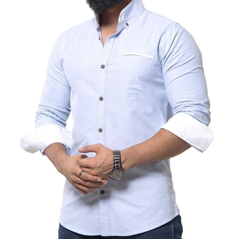 Picture of Sky blue shirt for men new 2024 brand stylish | Formal shirt for men high quality brand | Formal shirt for men new 2024 brand
