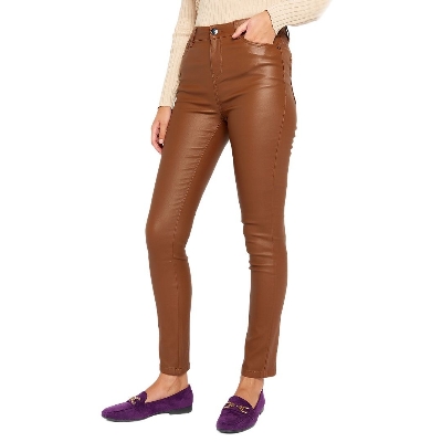 Picture of Stretch leather pants for women high quality | Pant for women stylish jins | Deep khaki pants for women low price