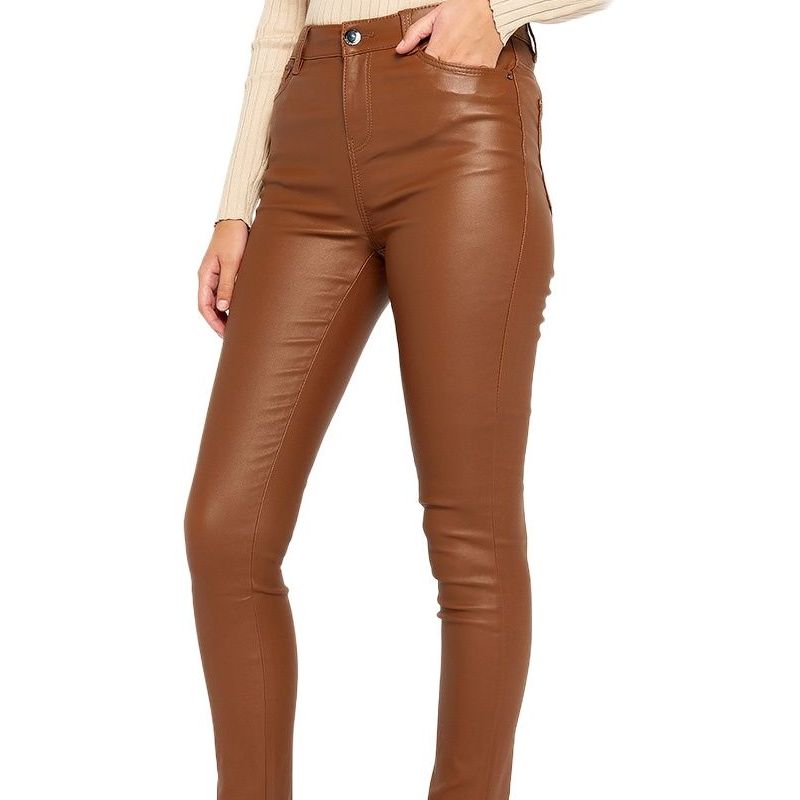 Picture of Stretch leather pants for women high quality | Pant for women stylish jins | Deep khaki pants for women low price