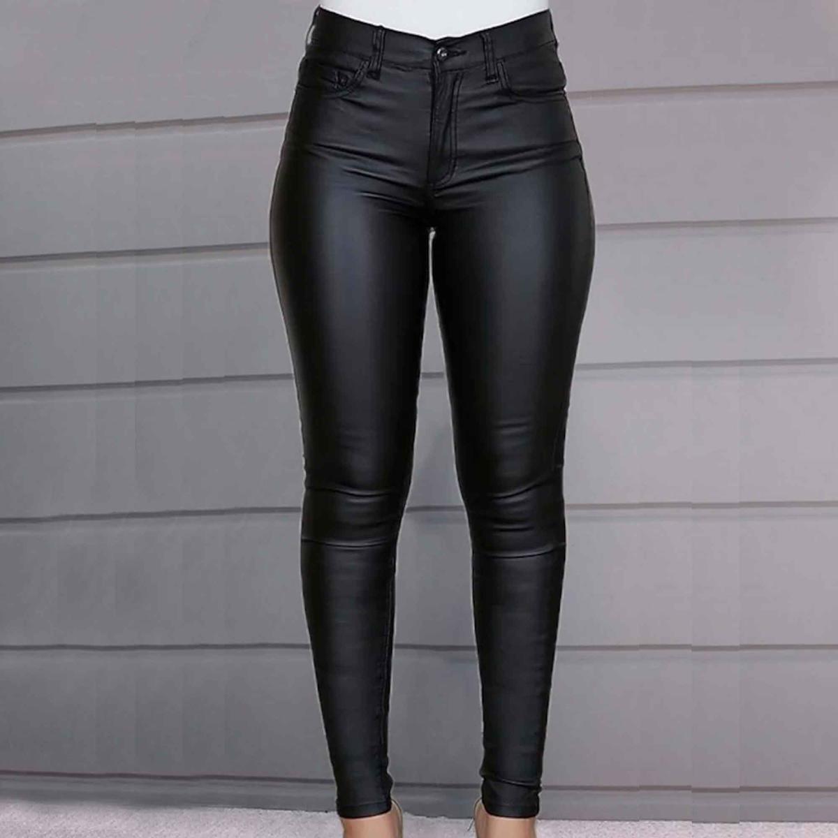 Picture of Black jeggings for women | Black leather pants for women stylish | Pant for women jeggings style