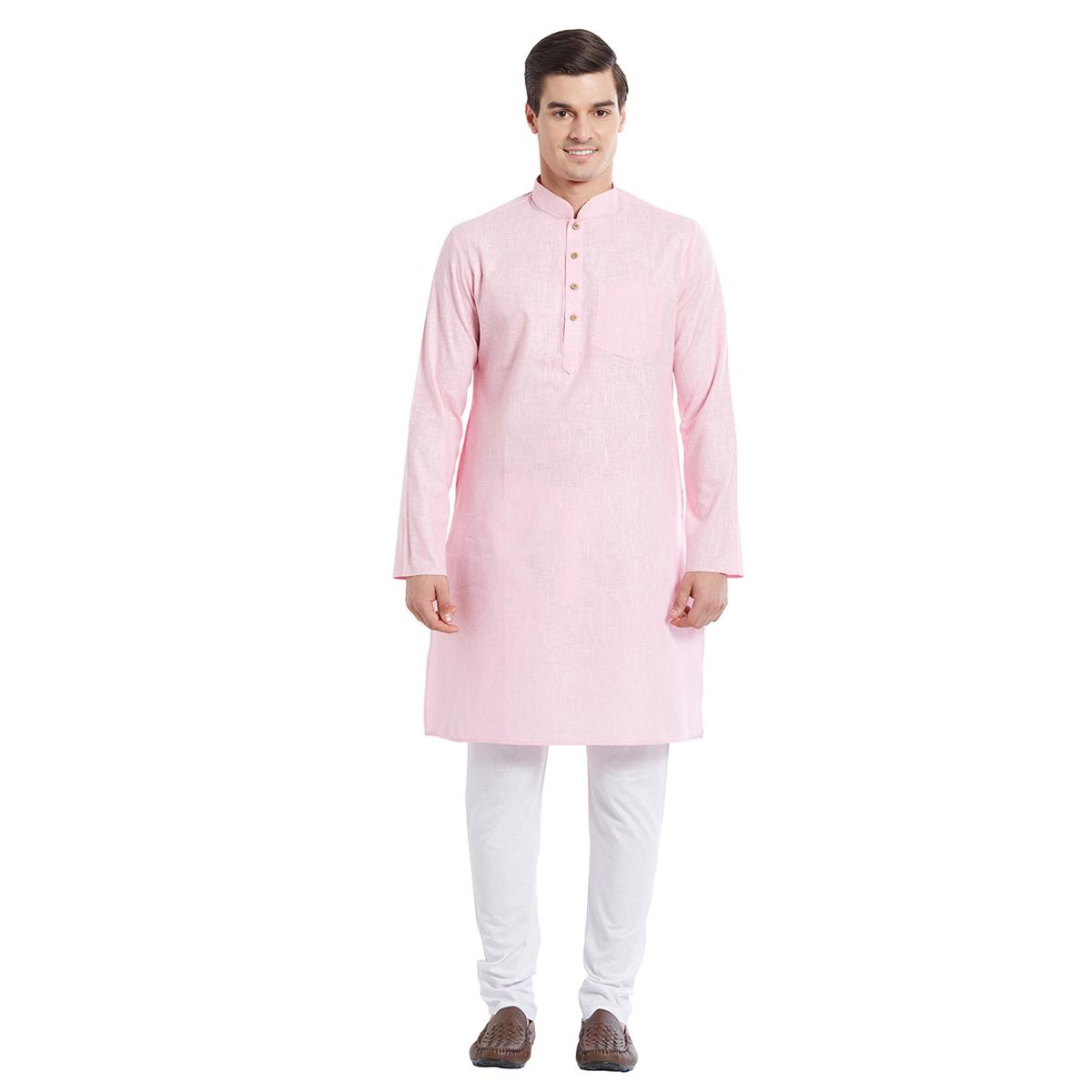 Picture of Panjabi for men cotton pink | premium panjabi for men new collection 2024 | panjabi for men new collection 2024 stylist | panjabi for men new collection 2024 brand