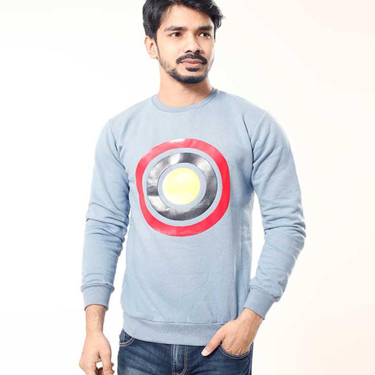Picture of Sky blue sweatshirt for men | Mens sweatshirt blue colour