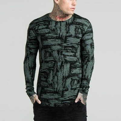 Picture of Black and ash printed full sleeve tshirt for men  All over printed tshirt for men - T Shirt For Man - T Shirt For Man - T Shirt For Man - T Shirt