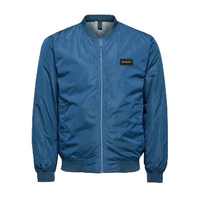 Picture of Petrol blue jacket for men winter | Ban collar biker jacket for men air proof | Double part winter jacket for men export quality | Export quality jacket for men blue color