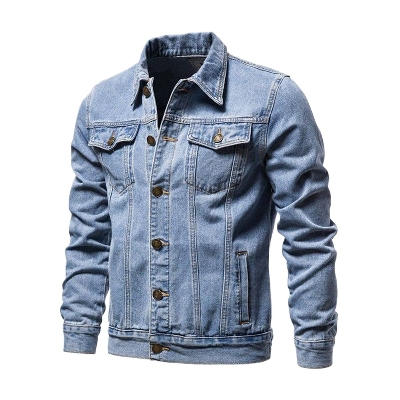 Picture of Light blue denim jacket for men stylish 2025 | Jacket for men 2025 new collection | Jacket for men denim blue