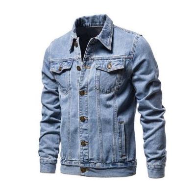 Picture of Light blue denim jacket for men stylish 2025 | Jacket for men 2025 new collection | Jacket for men denim blue