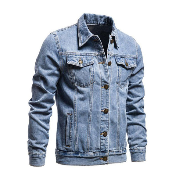 Picture of Light blue denim jacket for men stylish 2025 | Jacket for men 2025 new collection | Jacket for men denim blue