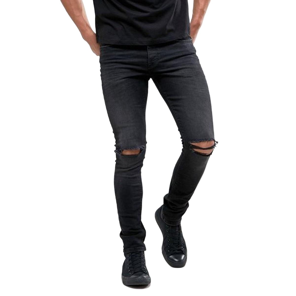 Picture of Skinny jeans pant for men black | Pant for men stylish black jeans | Export quality stretch jeans pant for men new collection 2023