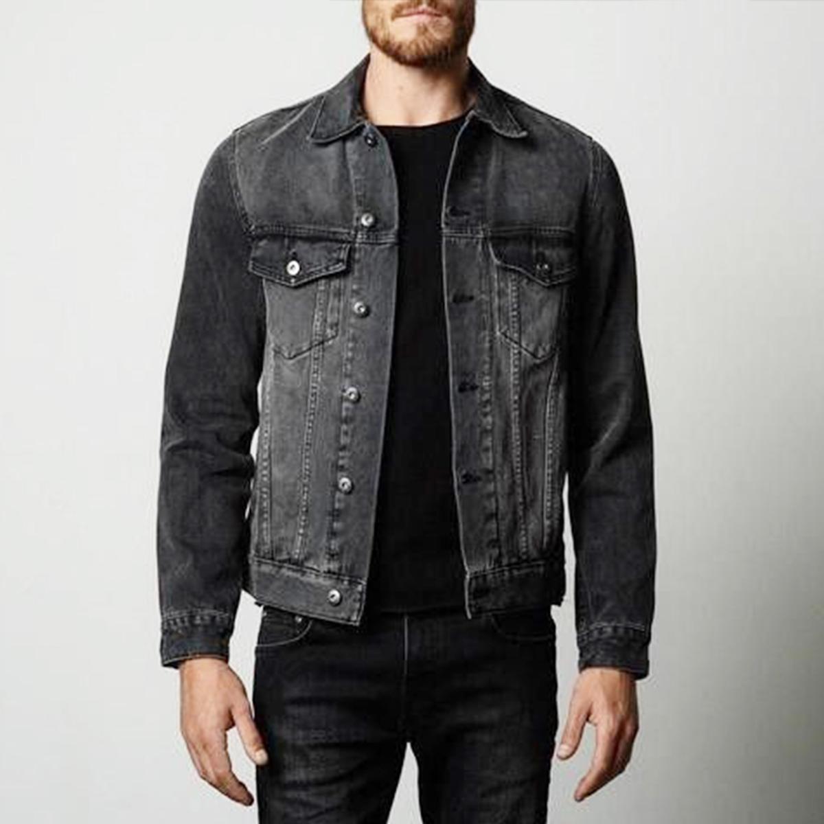 Picture of Denim jacket for men stylish 2023 | Denim jacket for men black