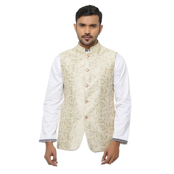 Picture of Indian koti for men print brand | Premium quality vest for men Indian | High quality party waist coat, vest at low price