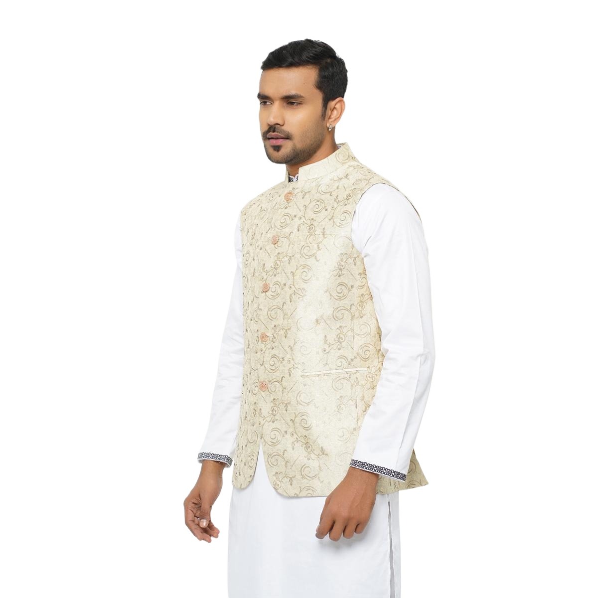 Picture of Indian koti for men print brand | Premium quality vest for men Indian | High quality party waist coat, vest at low price
