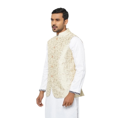Picture of Indian koti for men print brand | Premium quality vest for men Indian | High quality party waist coat, vest at low price