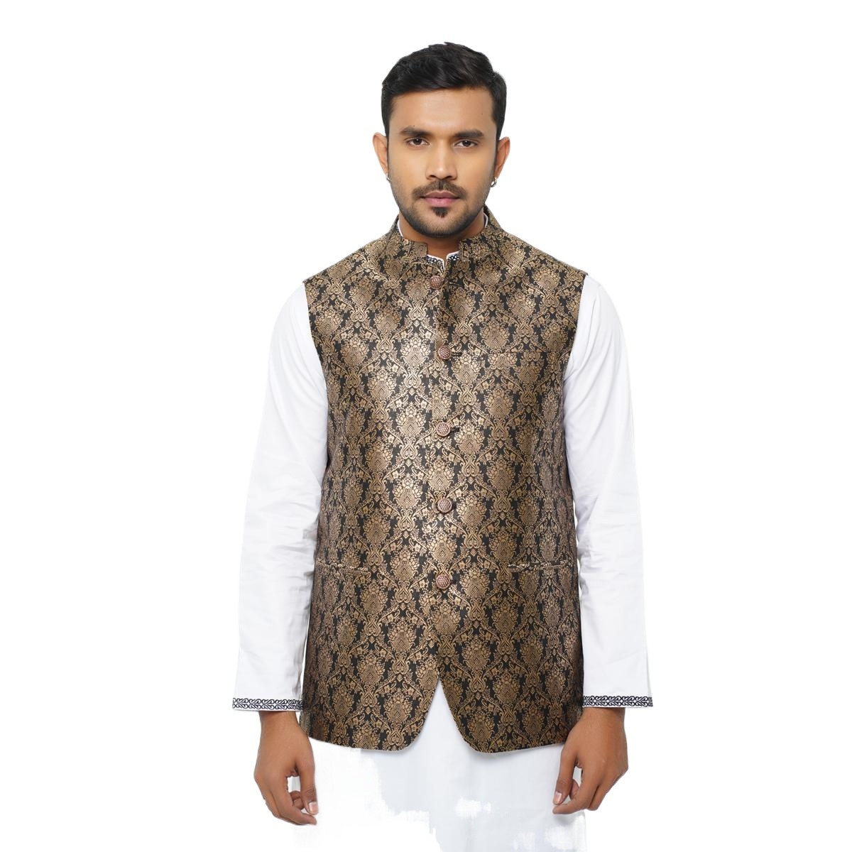 Picture of Black and golden koti for men new collection | Premium koti for men golden colour Preferble - Wedding dress and party dress for men