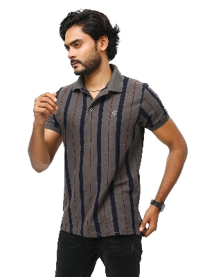Picture of Gray And Blue Colour Polo T Shirt For Men  Premium Polo T Shirt For Men New 2024 Brand - Polo T Shirt
