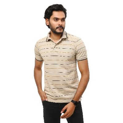 Picture of Off white colour polo t shirt for men | Premium polo t shirt for men new 2024 brand