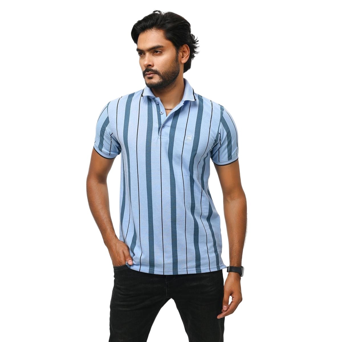 Picture of Sky blue polo t shirt for men  Premium polo t shirt for men new 2024 brand - Polo T Shirt