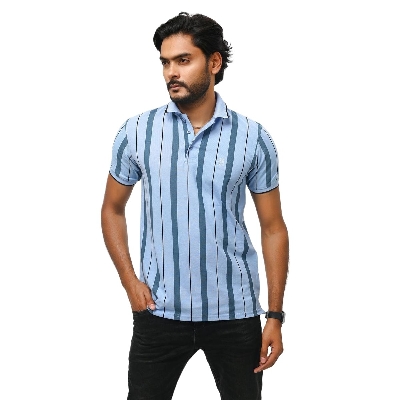 Picture of Sky blue polo t shirt for men  Premium polo t shirt for men new 2024 brand - Polo T Shirt