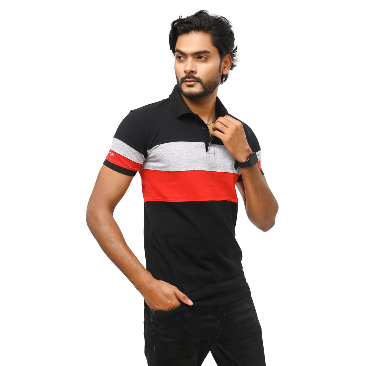 Picture of Black colour polo t shirt for men | Premium polo t shirt for men new 2024 brand