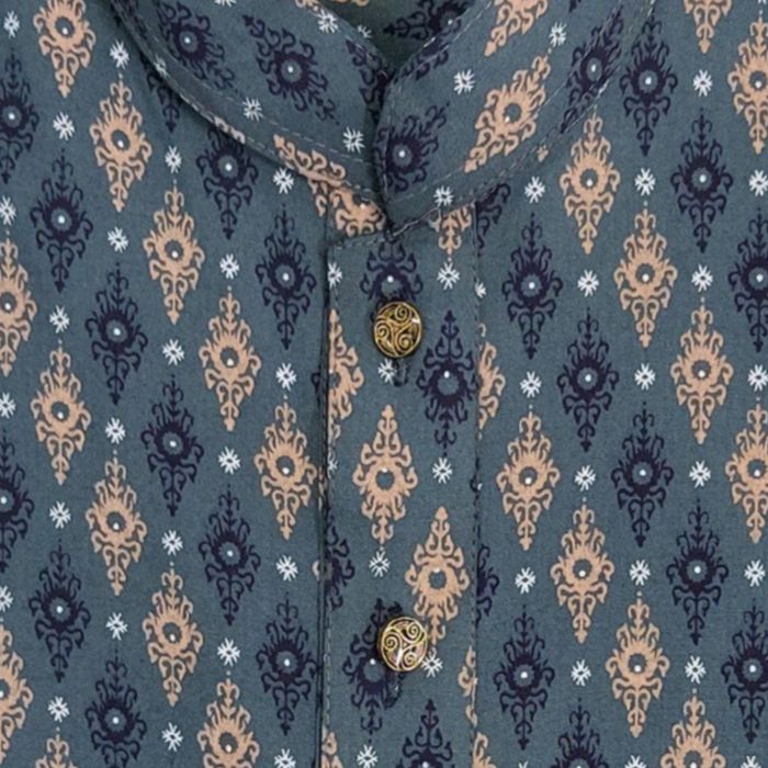 Picture of Deep gray panjabi for men new collection 2024 eid | Printed cotton panjabi for men