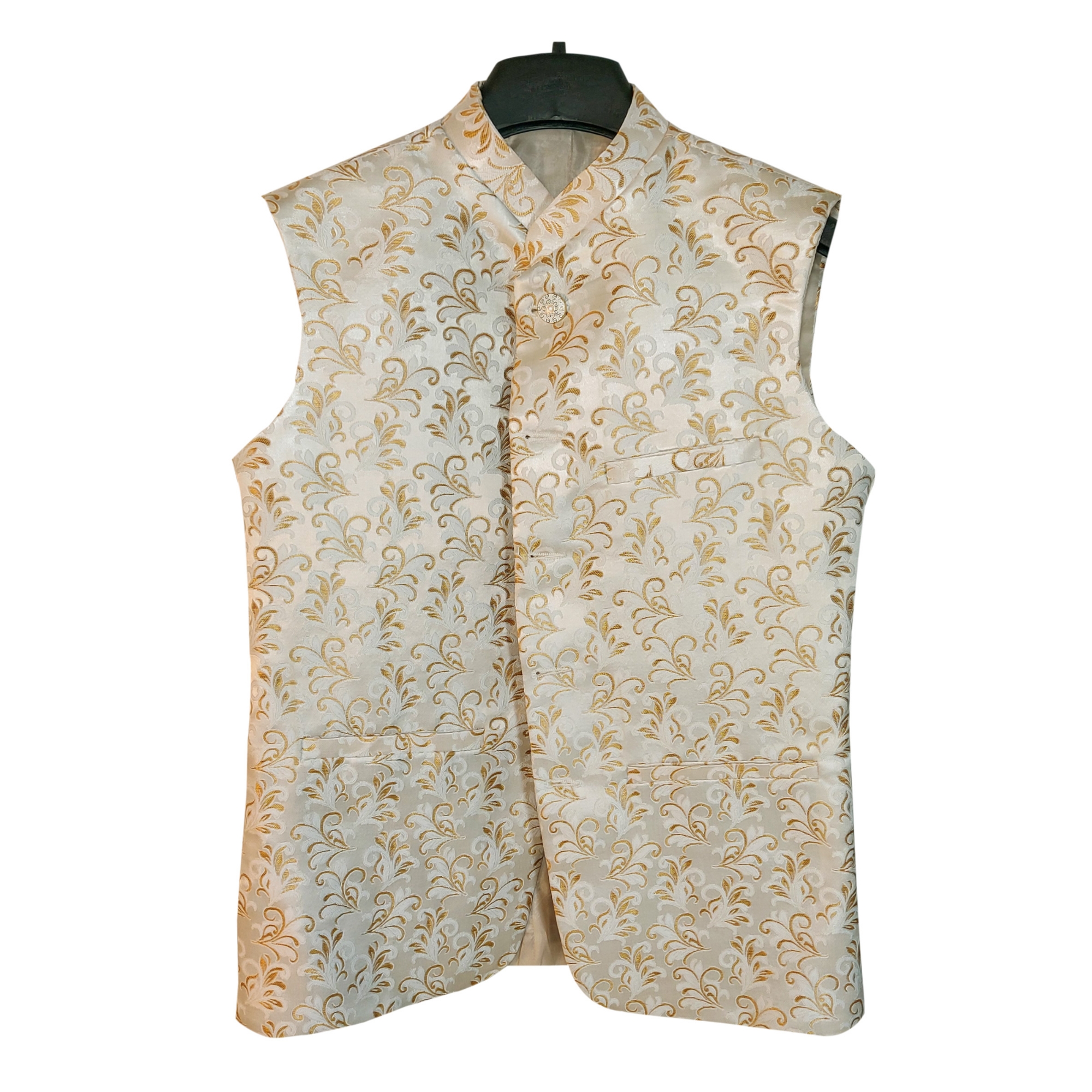 Picture of Premium koti for men | Golden waistcoat for men | Indian koti for men golden | Party wear of waist coat, vest, Koti