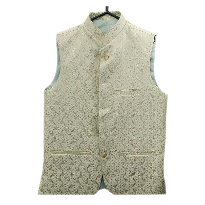 Picture of Premium koti for men | Light green waistcoat for men | Indian koti for men golden