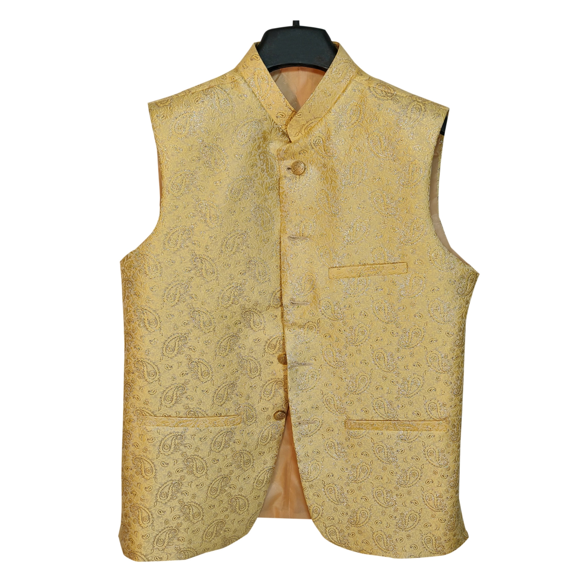 Picture of Premium koti for men | Golden waistcoat for men | Indian koti for men golden | Party wear of waist coat, vest, Koti