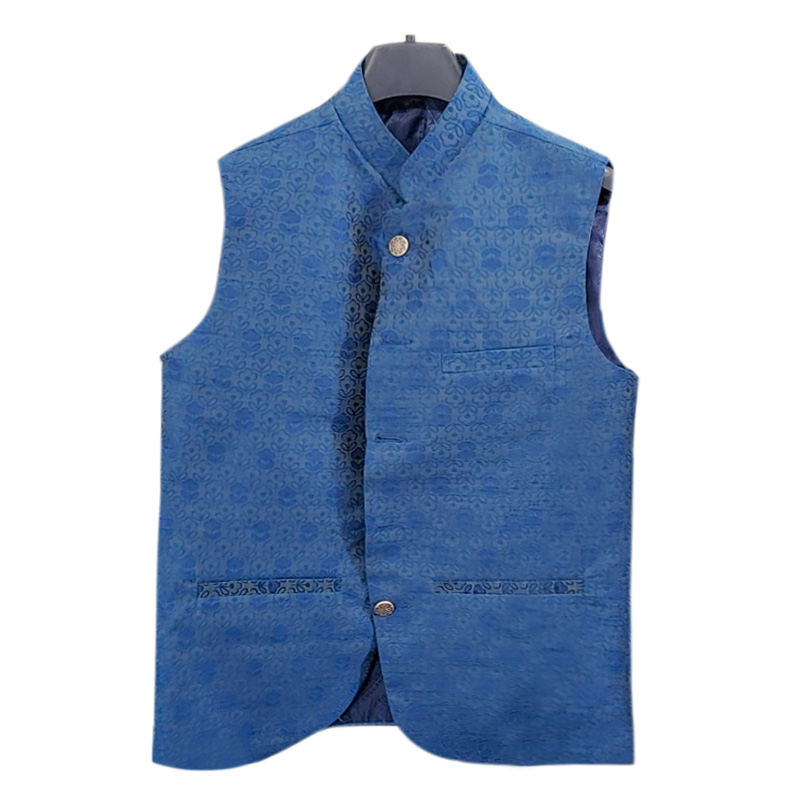 Picture of Premium koti for men | Blue waistcoat for men | Indian koti for men golden
