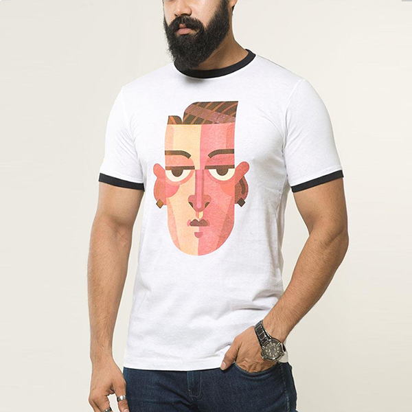 Picture of Printed white tshirt for men new collection 2024 | Export quality tshirt for men