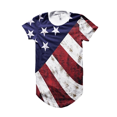 Picture of Cotton tshirt for men new collection 2024 | Printed export quality tshirt for men | American flag tshirt for men