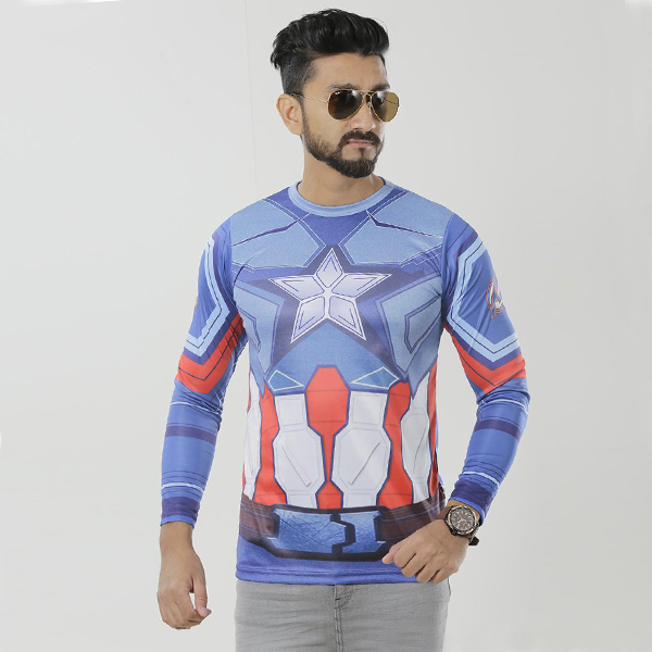 Picture of Full sleeve tshirt for men new collection 2024 | Super hero tshirt for men | Captain america tshirt for men