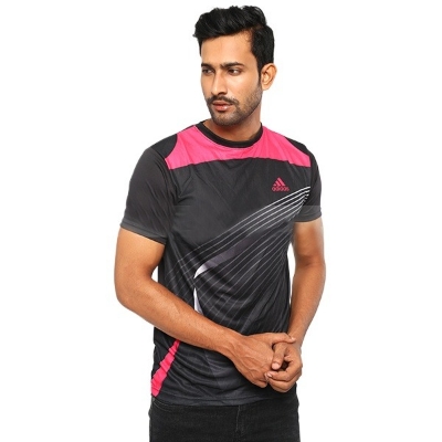Picture of Black tshirt for men new collection 2024 | All over printed tshirt for men black
