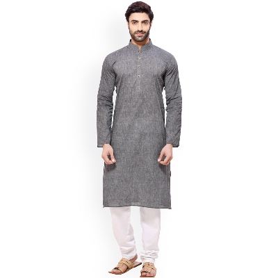 Picture of Gray Panjabi for men new collection 2023 stylist | Panjabi for men gray | Low price panjabi for men