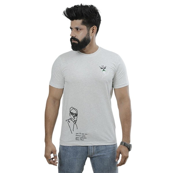 Picture of Light ash colour tshirt for men | Cotton tshirt for men new collection 2024 stylist | Export quality tshirt for men