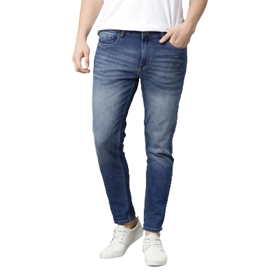 Picture of Trendsetter -Knit denim pant for men new collection 2024 | Export quality jeans pant for men blue | Deep blue denim pant for men- Inventive Choice