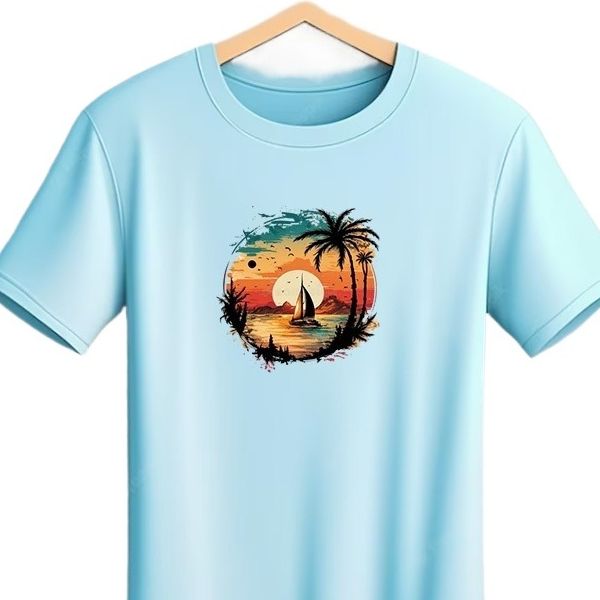 Picture of Premium Quality - Sky blue tshirt for men new collection 2024 stylist | Soft cotton tshirt for men export quality - Trend and Need full