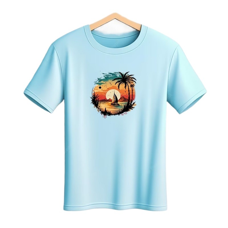 Picture of Premium Quality - Sky blue tshirt for men new collection 2024 stylist | Soft cotton tshirt for men export quality - Trend and Need full