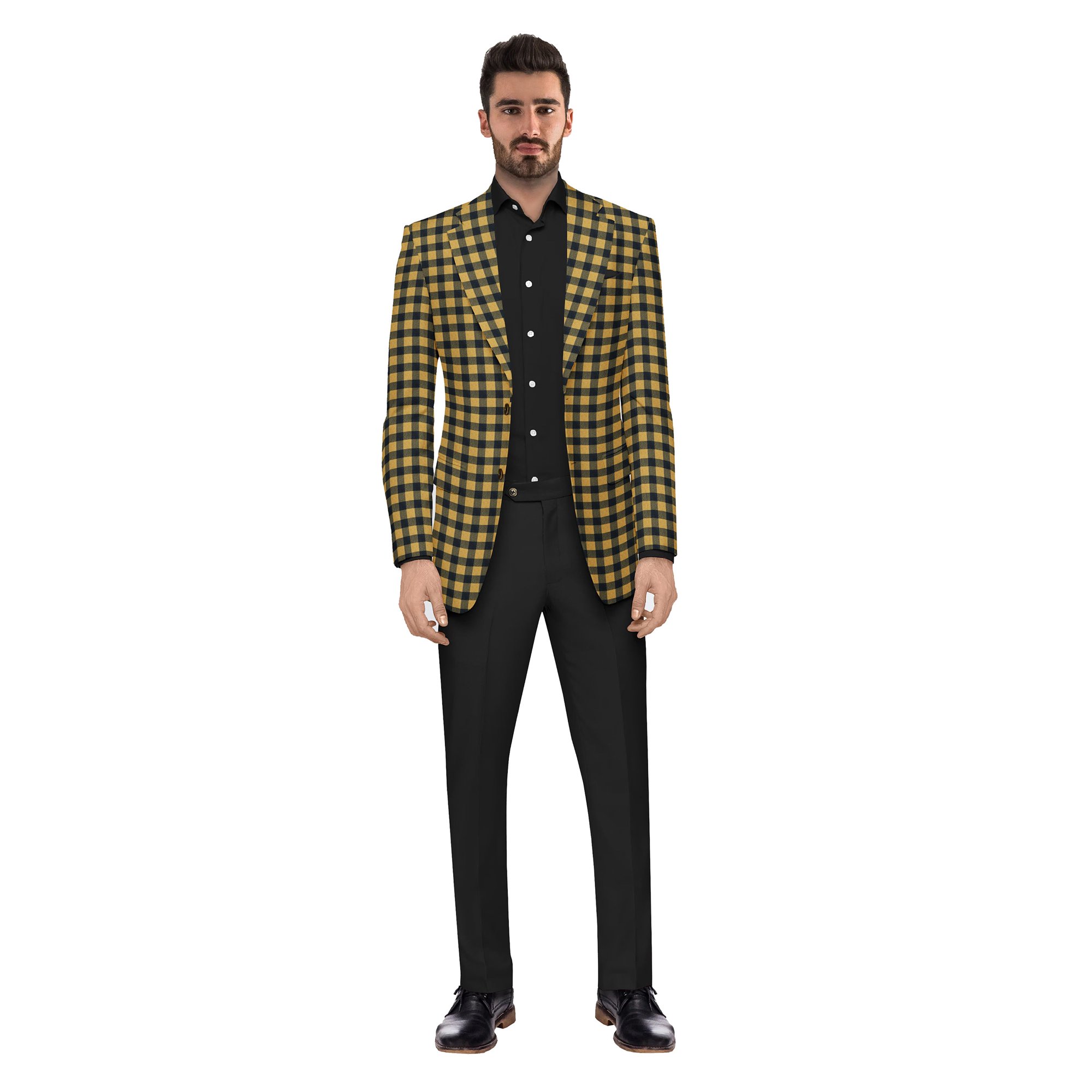 Picture of Blazer for men black check | Check black blazer for men brand | blazer for men stylish